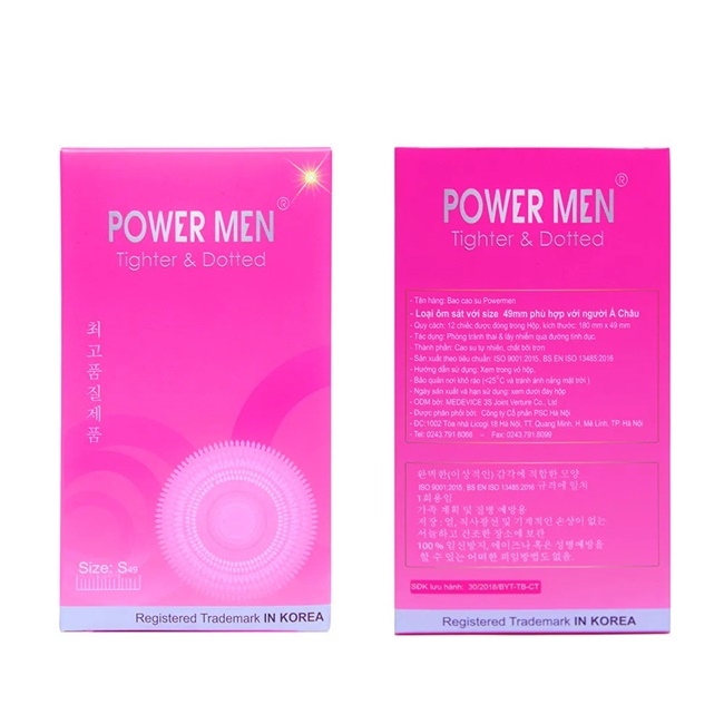 Bao Cao Su Size Nhỏ 49mm Có Gai Power Men Tighter Dotted 