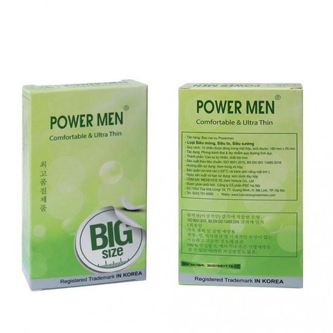 Bao cao su cỡ lớn 55mm Power Men Comfortable Ultra Thin Bao cao su cỡ lớn 55mm Power Men Comfortable Ultra Thin