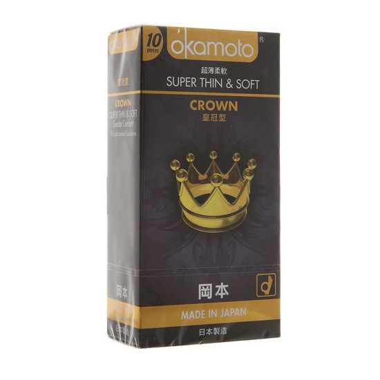 bao cao su loại mỏng trơn Vương Miện Okamoto Crown Nhật Bản