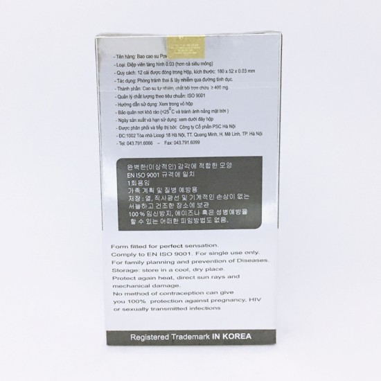 BCS siêu mỏng Power Men 0.03 Invi