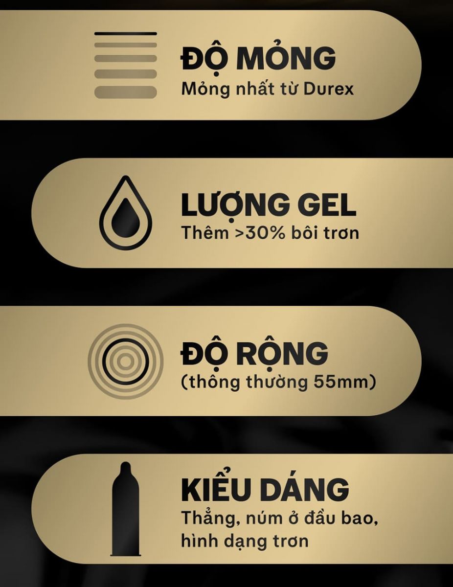 Bcs Durex 0.01 siêu mỏng size to 55mm Bcs Durex 0.01 siêu mỏng size to 55mm