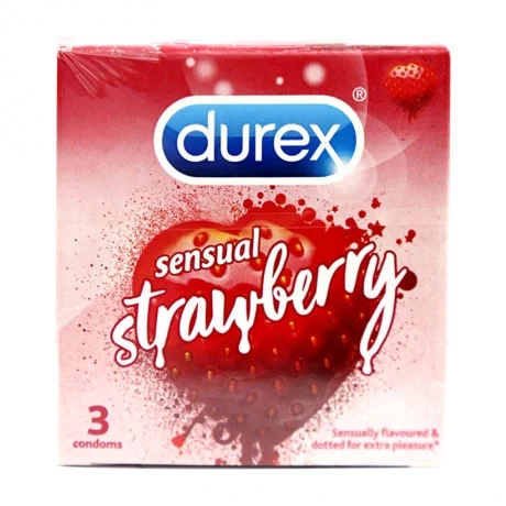 Bao Cao Su Hương Dâu Có Gai Durex Sensual Strawberry Chính Hãng - 3s