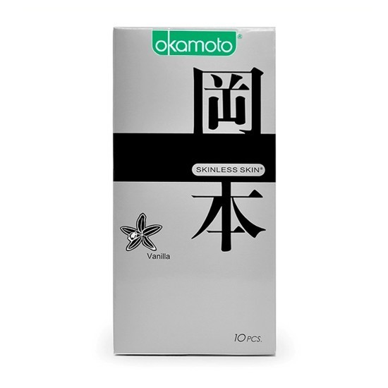Bao cao su mùi thơm vani Okamoto Vanilla Nhật Bản -10s